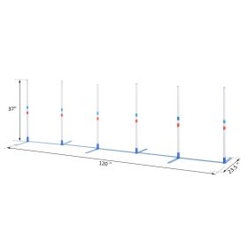 Dog Agility Equipment Dog Weave Pole Set Agility Starter Kit Pet Outdoor Exercise Training Set (Option: White)
