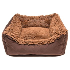 DGS Pet Products Dirty Dog Lounger Bed Small Brown 22" x 20" x 8" (Color: brown, size: medium)